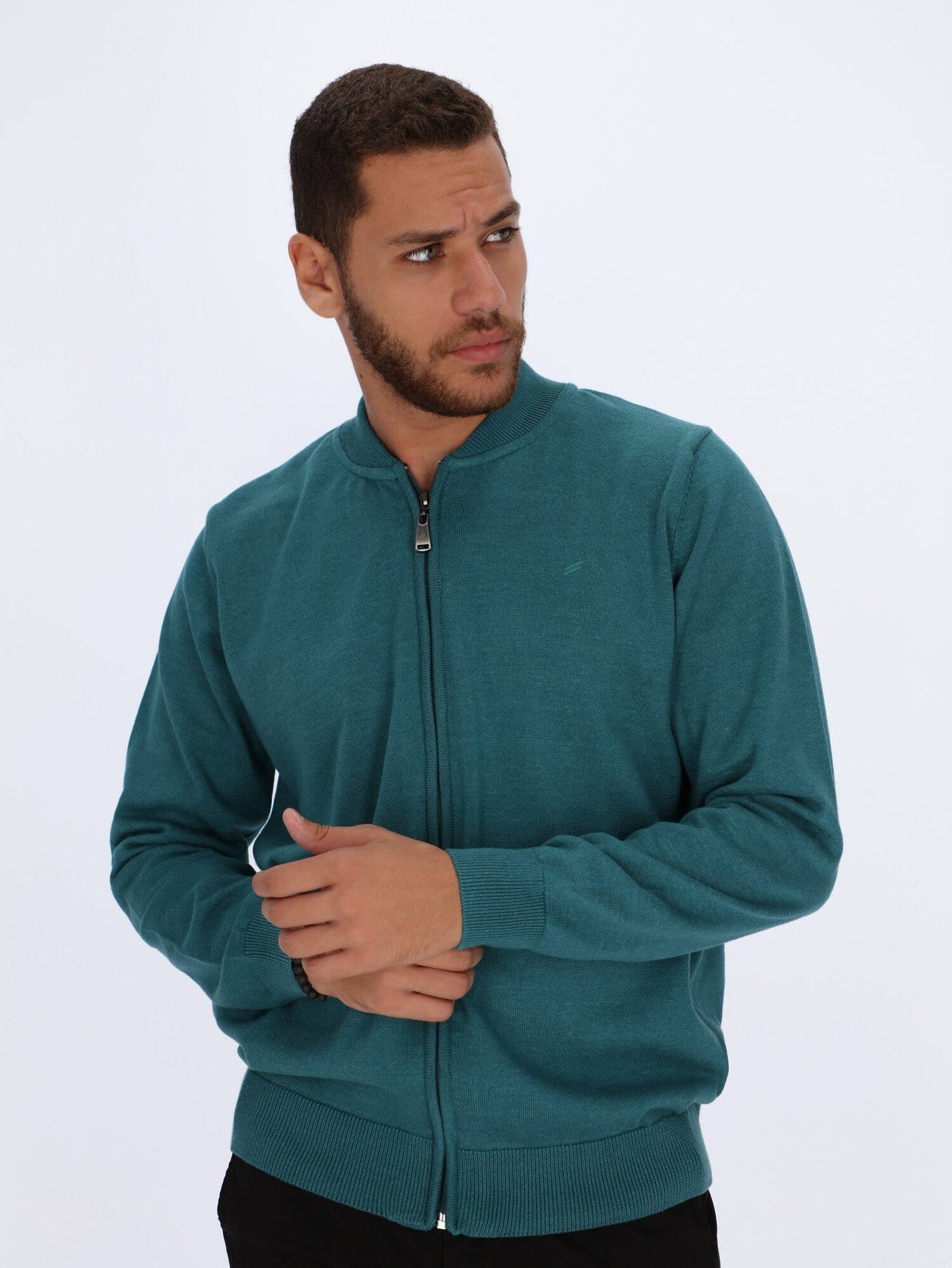 Daniel Hechter Knitwear TEAL / S Zipped Sweatshirt