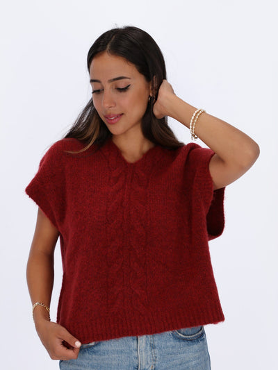 OR Knitwear Rio Red / S/M Cap Sleeve Knitted Pullover