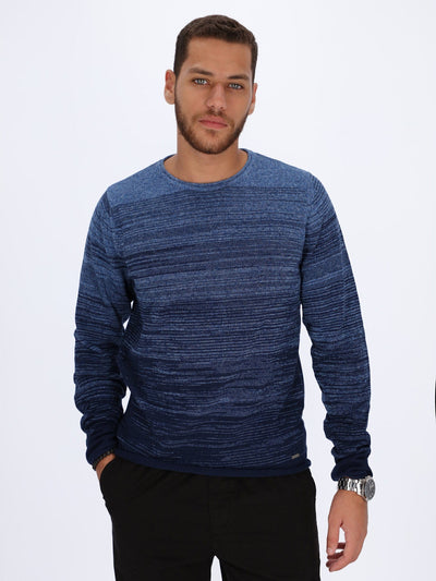Daniel Hechter Knitwear DARK NAVY / 3XL Gradient Striped Pullover