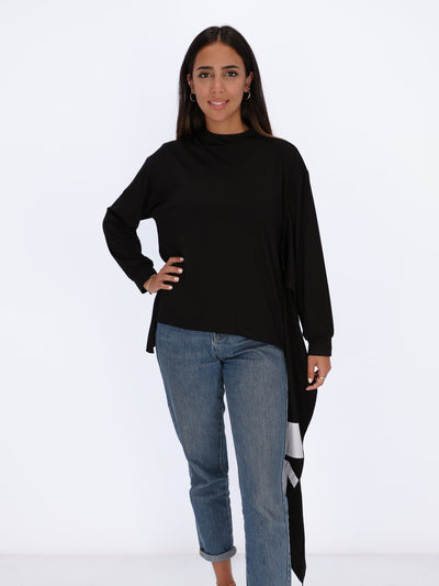OR Sweatshirts & Hoodies Black / L Asymmetric Sweatshirt with Prints
