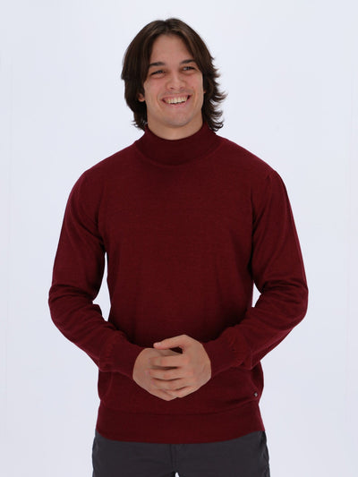 Daniel Hechter knitwear WINE / 3XL Knit Sweatshirt with Turtleneck