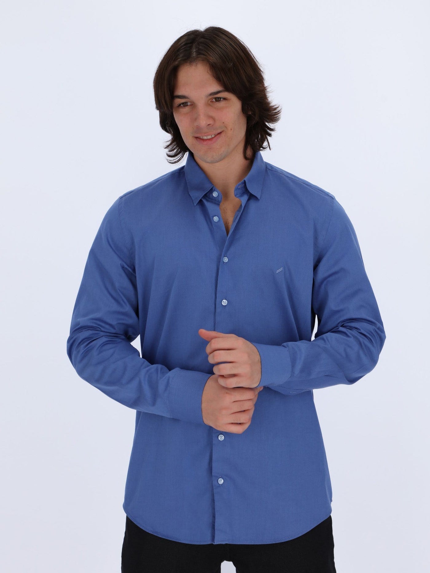 Daniel Hechter Shirts VELVET BLUE / 3XL Jaquard Shirt with Logo