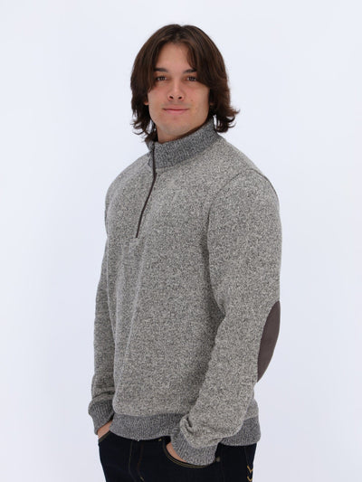 Daniel Hechter Knitwear LIGHT GRAY / L Tricot Sweater with Elbow Patch
