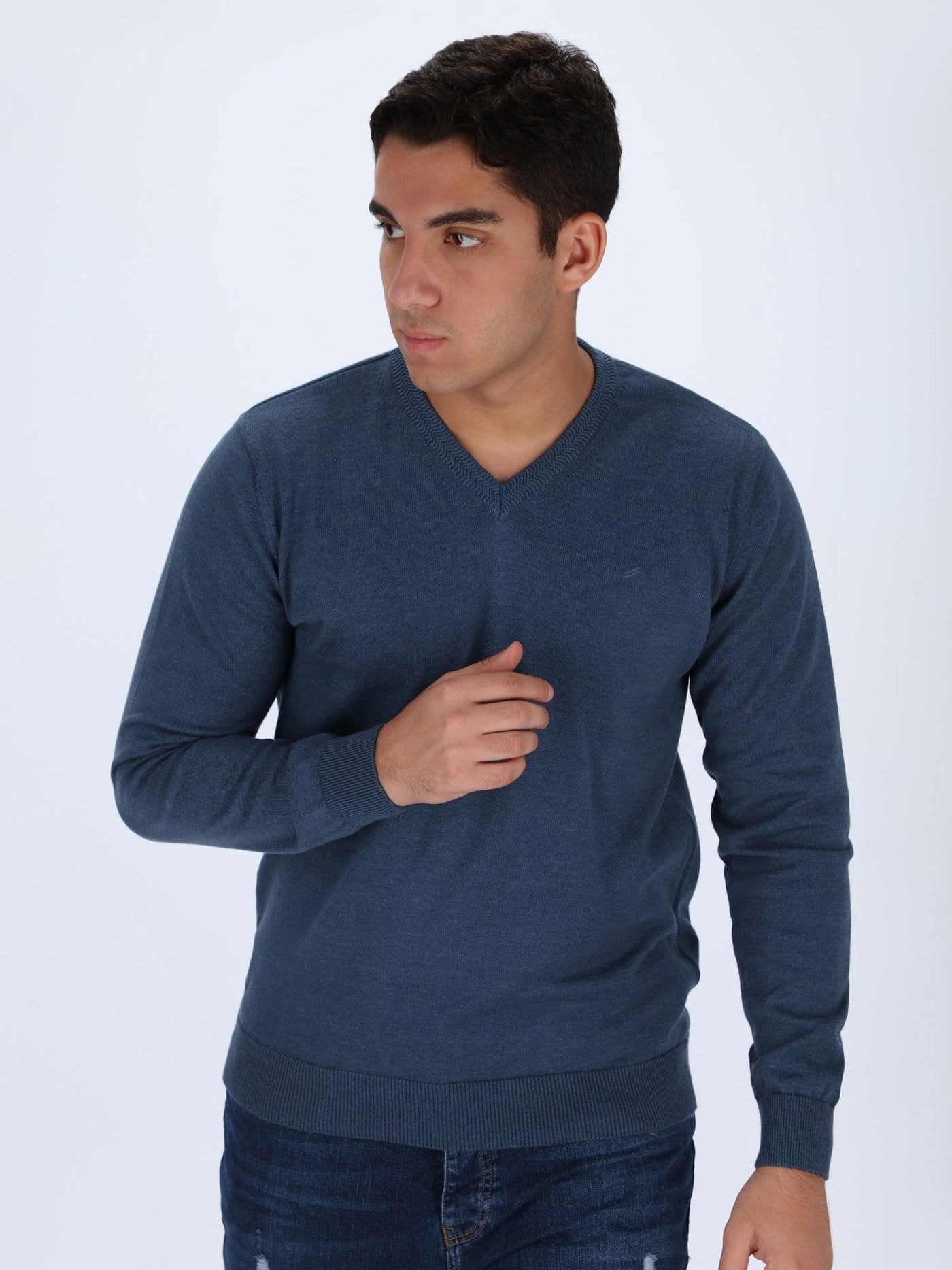 Daniel Hechter Knitwear Blue Marine / L Lightweight Knit Sweater V-Neck