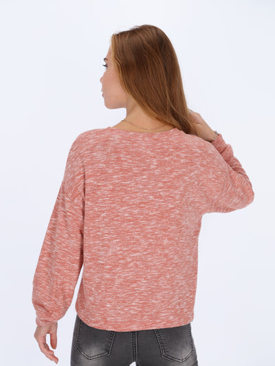 Heather Sweater with Front Prints