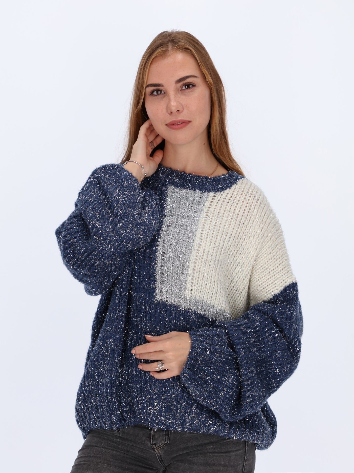 Color-block Sloppy Sweater