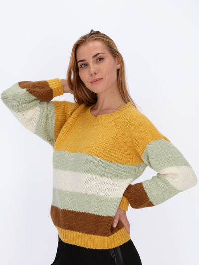 Horizontal Uneven Stripes Pullover