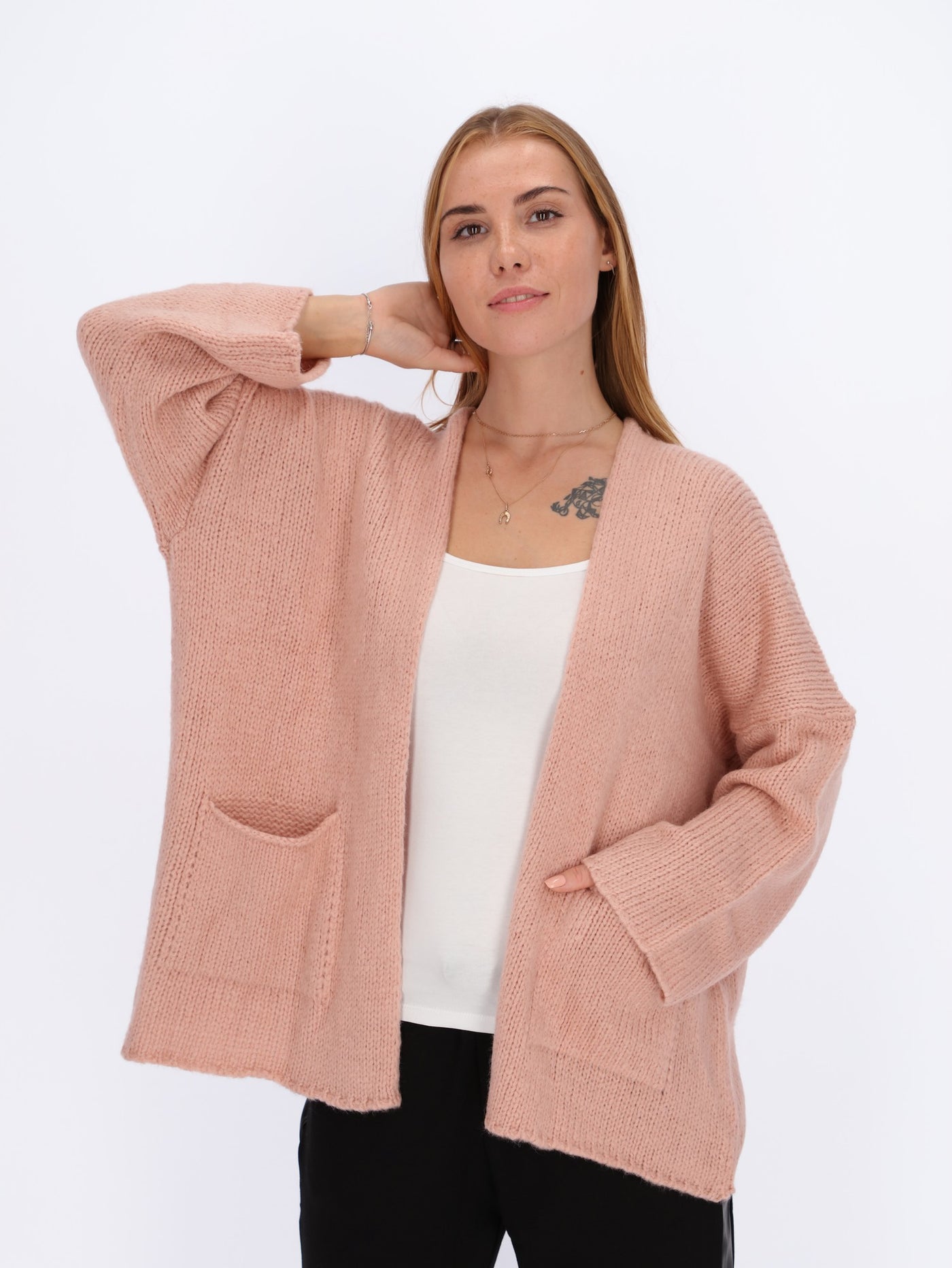 2 Front Pockets Open Cardigan