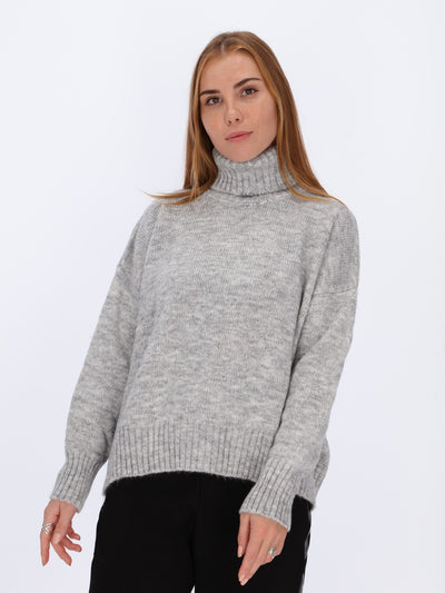 Ribbed Hems Knitted Pullover