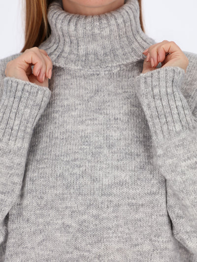 Ribbed Hems Knitted Pullover