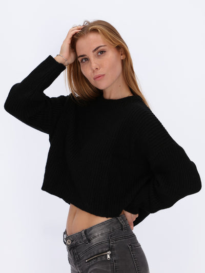 Dropped Shoulder Cropped Pullover