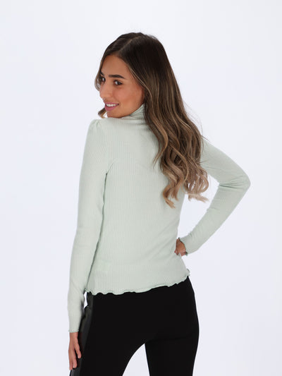 Ribbed Sweater with Turtleneck