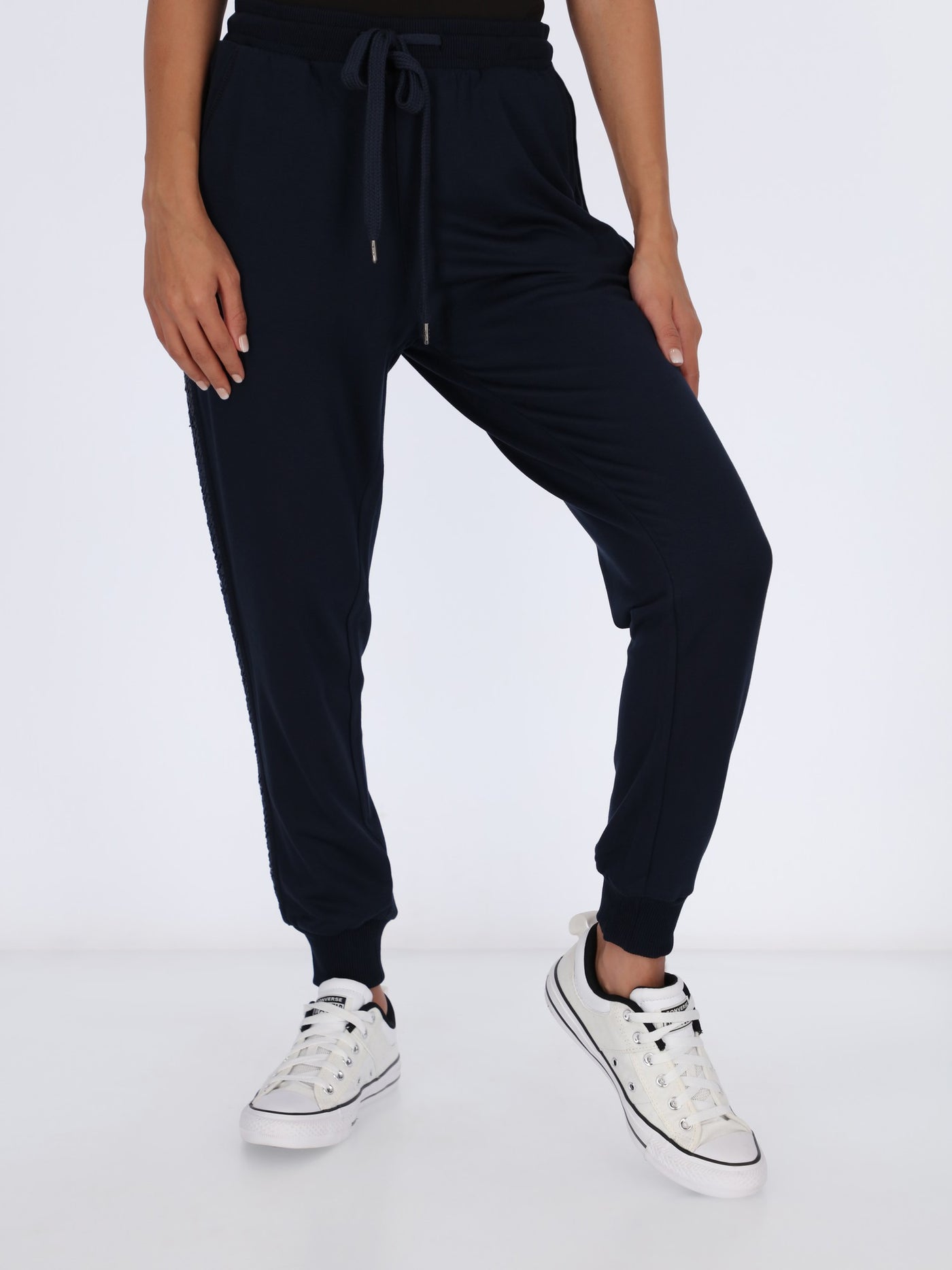 Jogger Pants with Sequin Panel