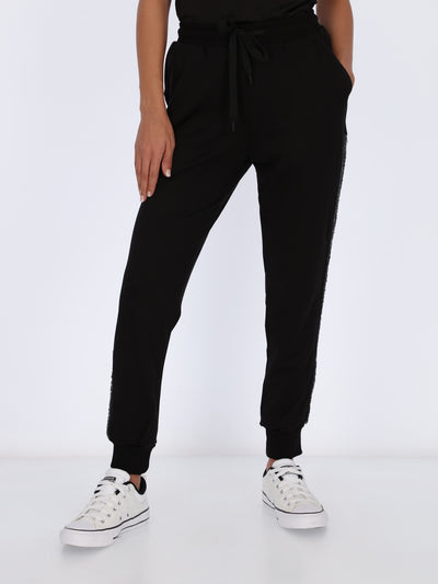 Jogger Pants with Sequin Panel