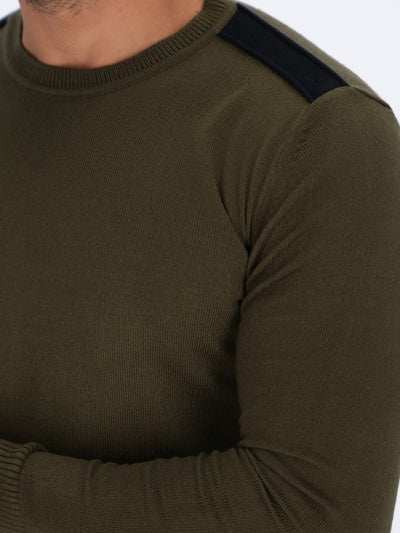 Basic Knitted Pullover with Shoulder Tapes