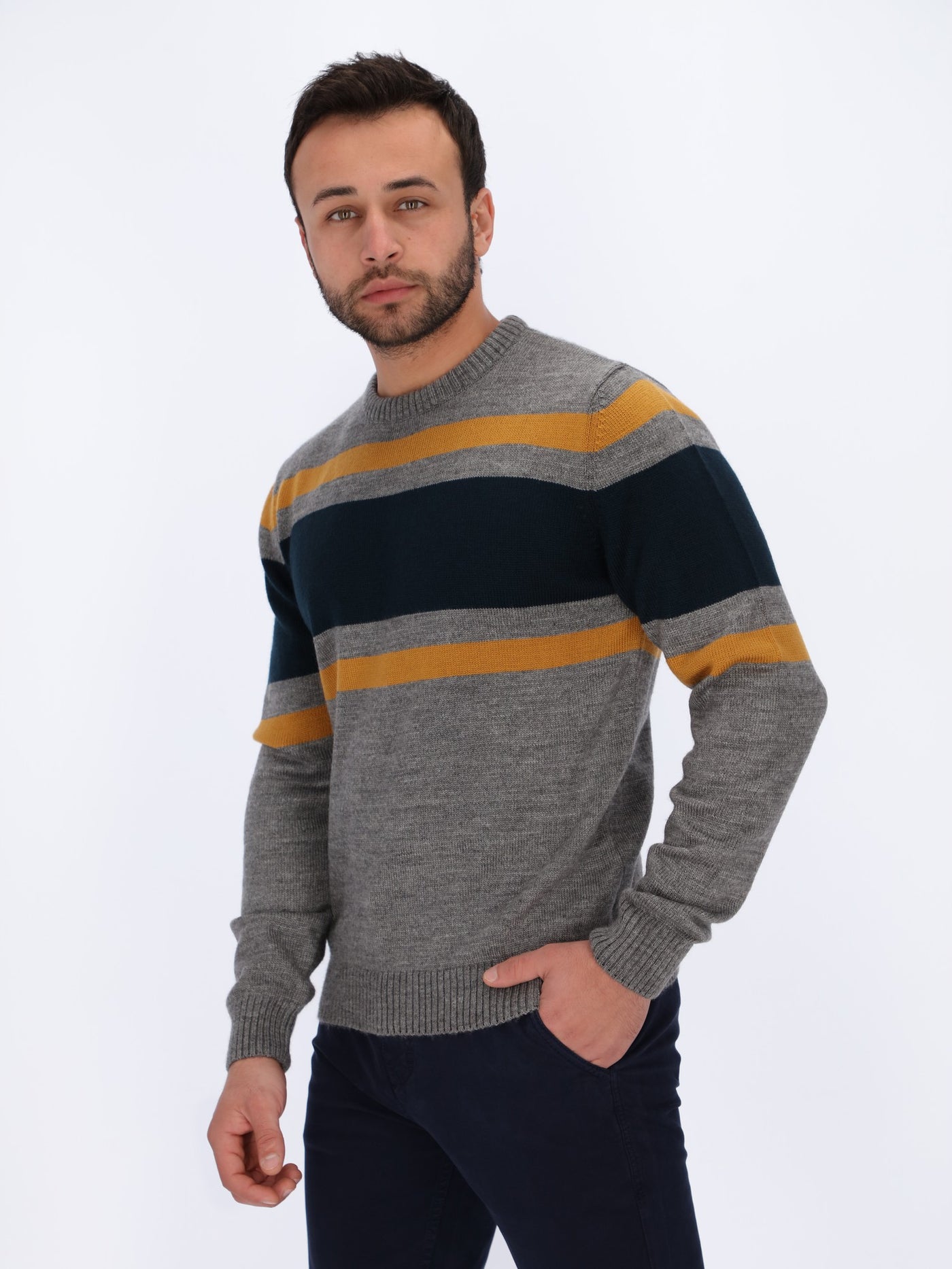 Color-Block Knitted Pullover