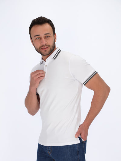 Polo Shirt with Tricot Trims