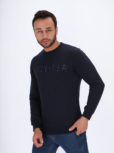 Ribbed Sweatshirt with Front Logo