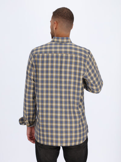 Tartan Plaids Long Sleeve Shirt with Round Hem