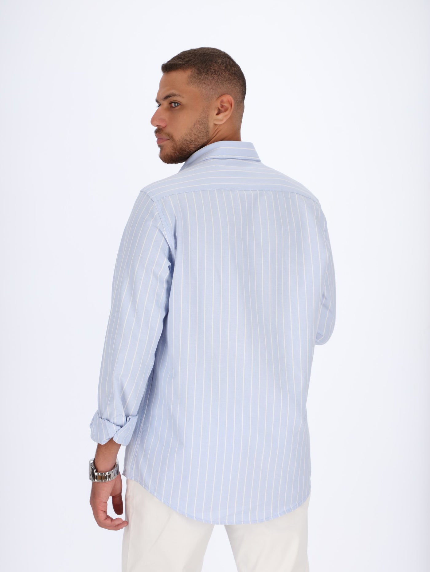 Wide Vertical Stripes Oxford Shirt