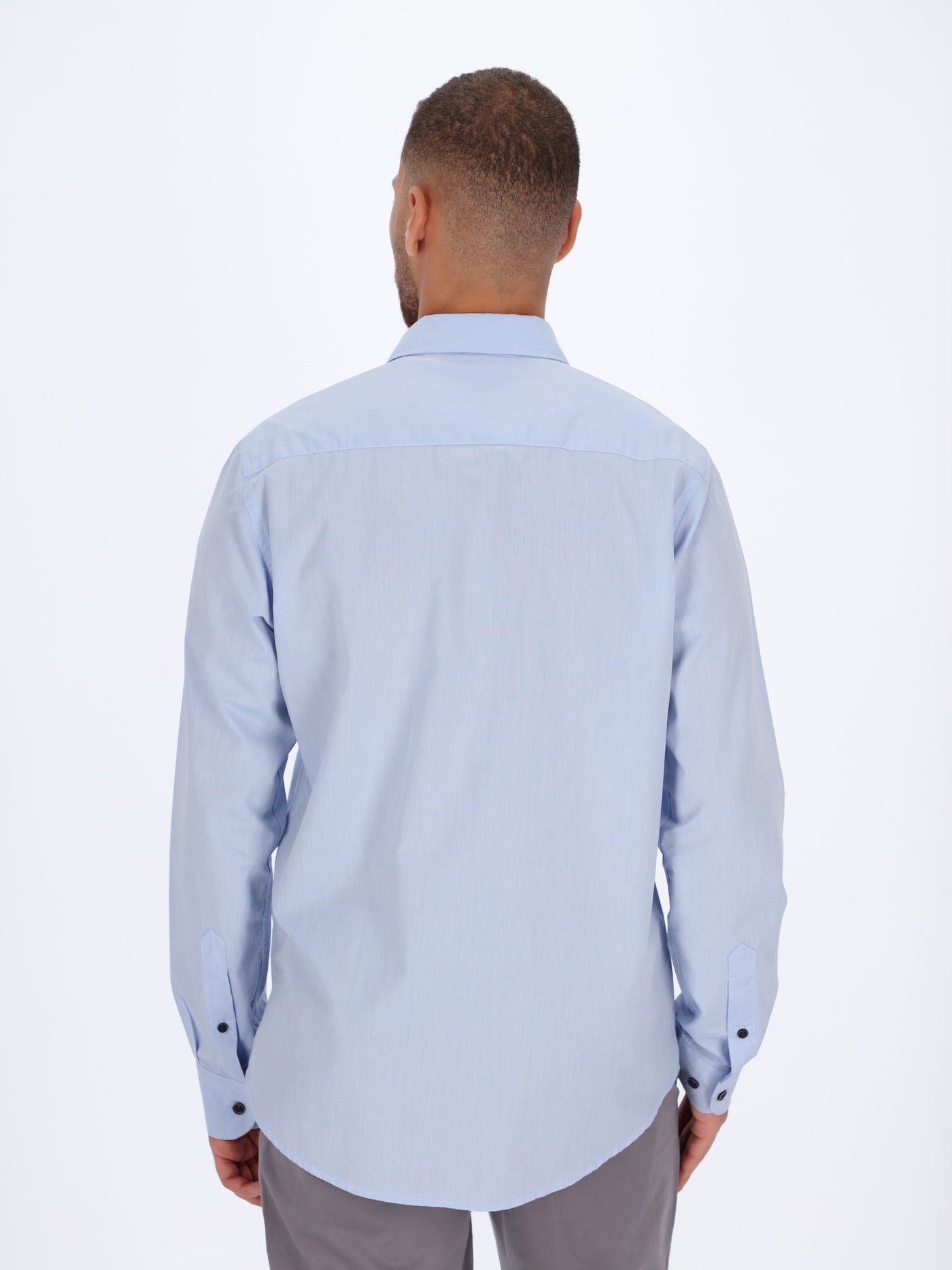 Plain Shirt with Contrasting Buttons