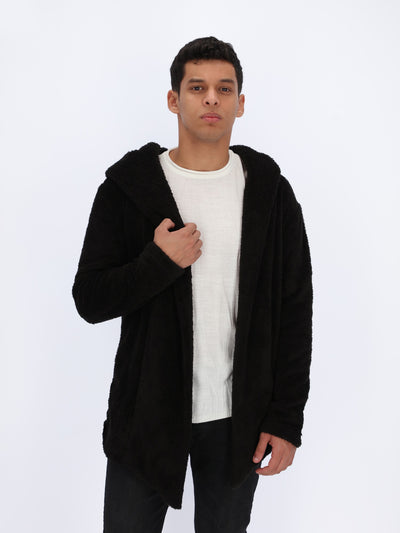 Hooded Boucle Cardigan