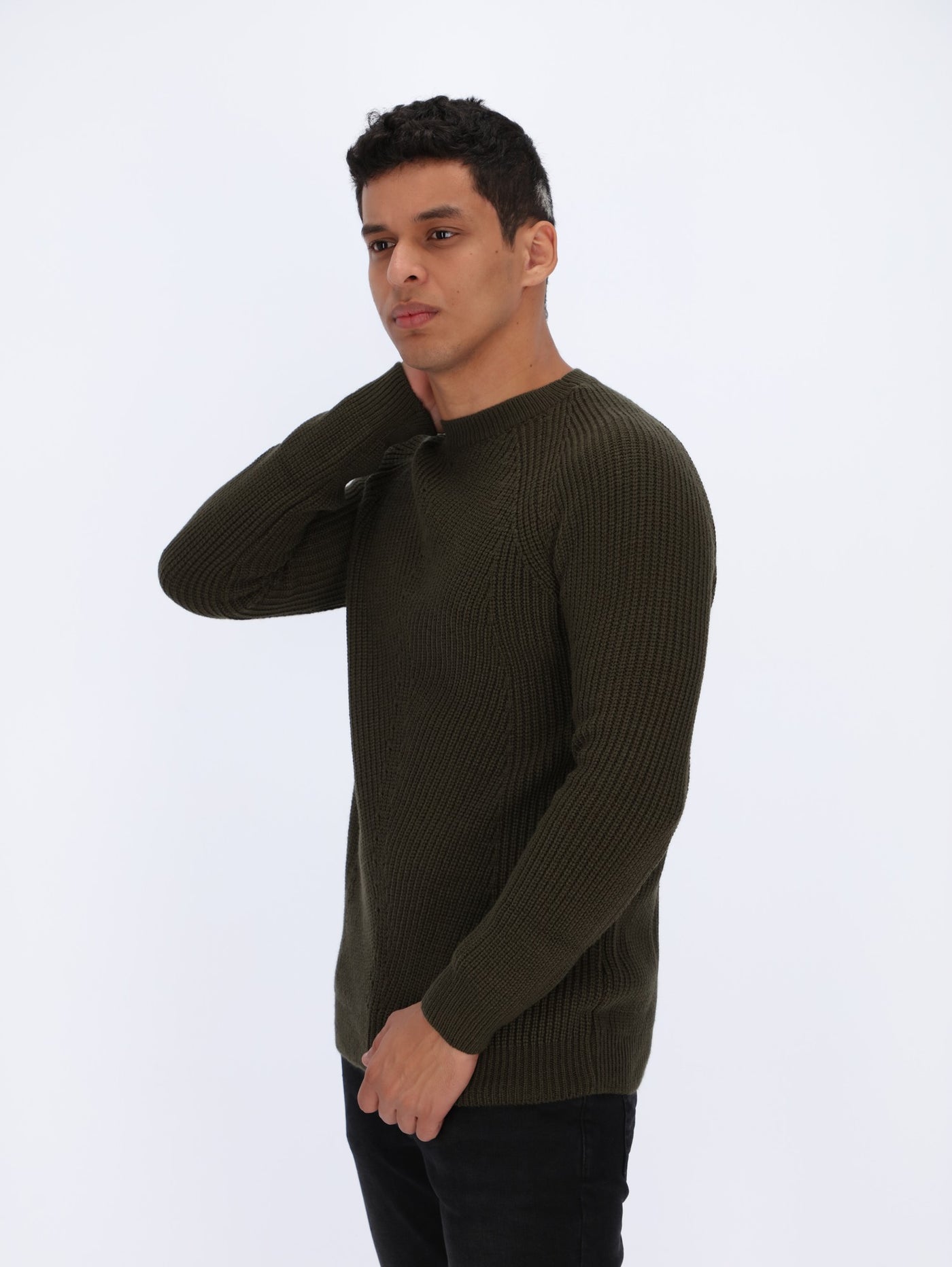 Knitted Sweater with Ribbed Texture