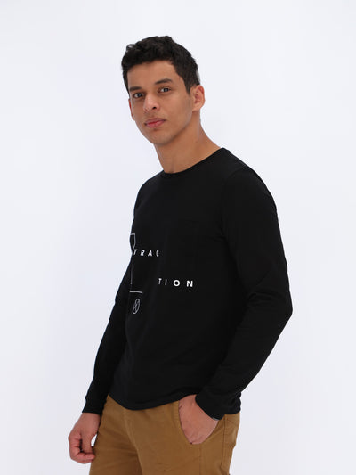 Abstraction Front Text Print T-shirt