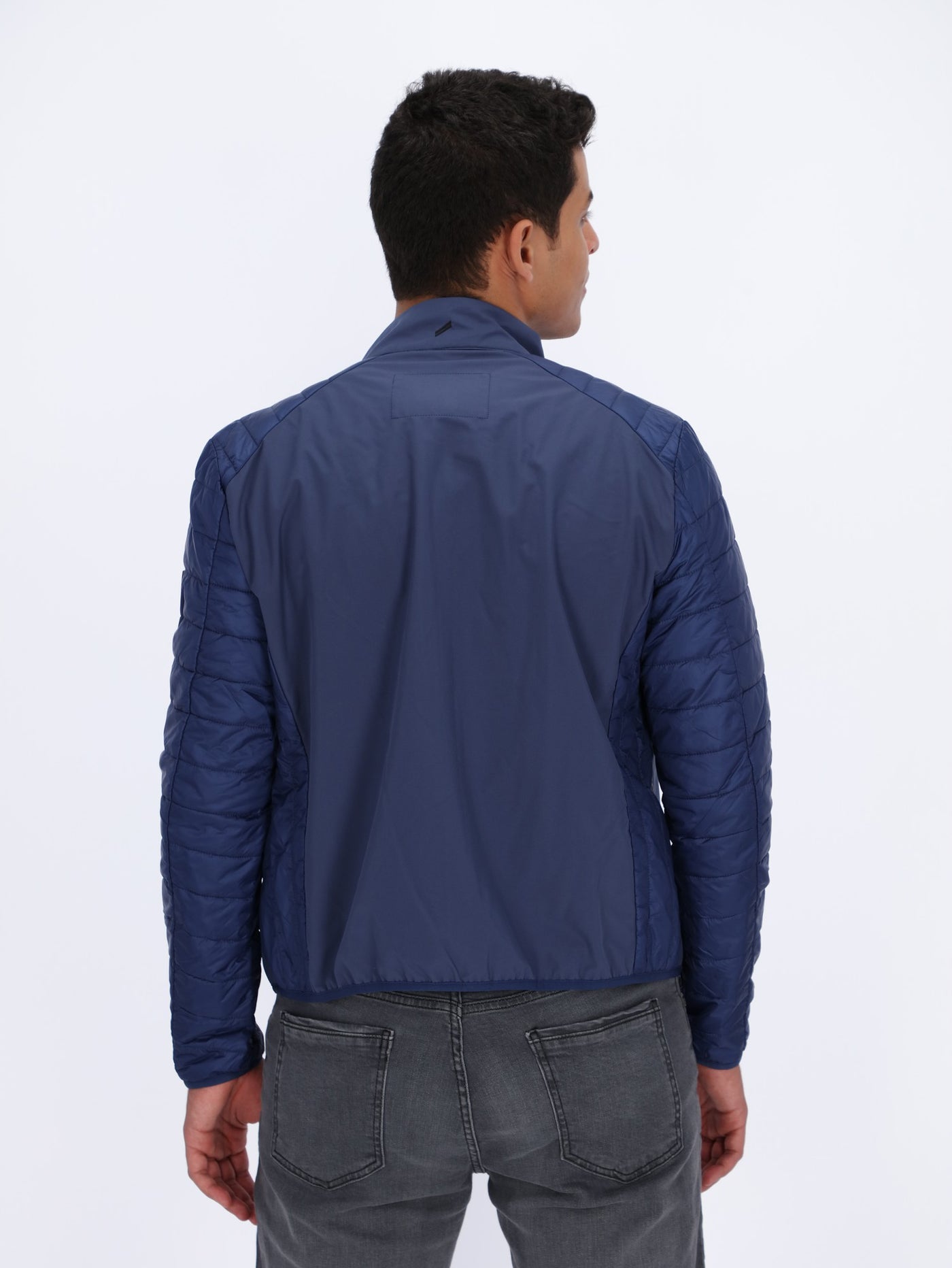 2 Fabrics Raglan Sleeve Jacket