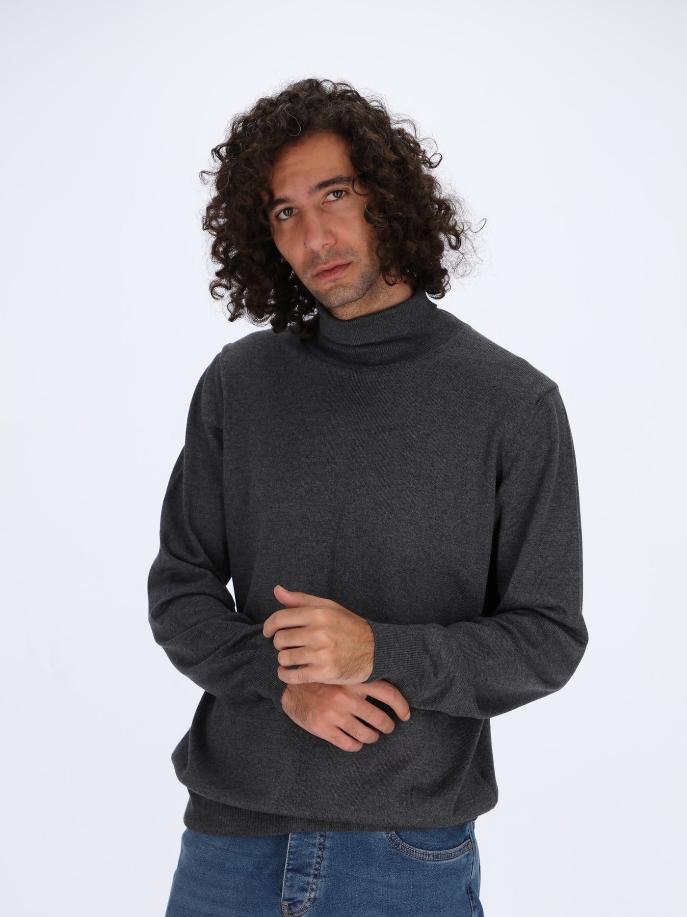Knit Pullover with High Neck