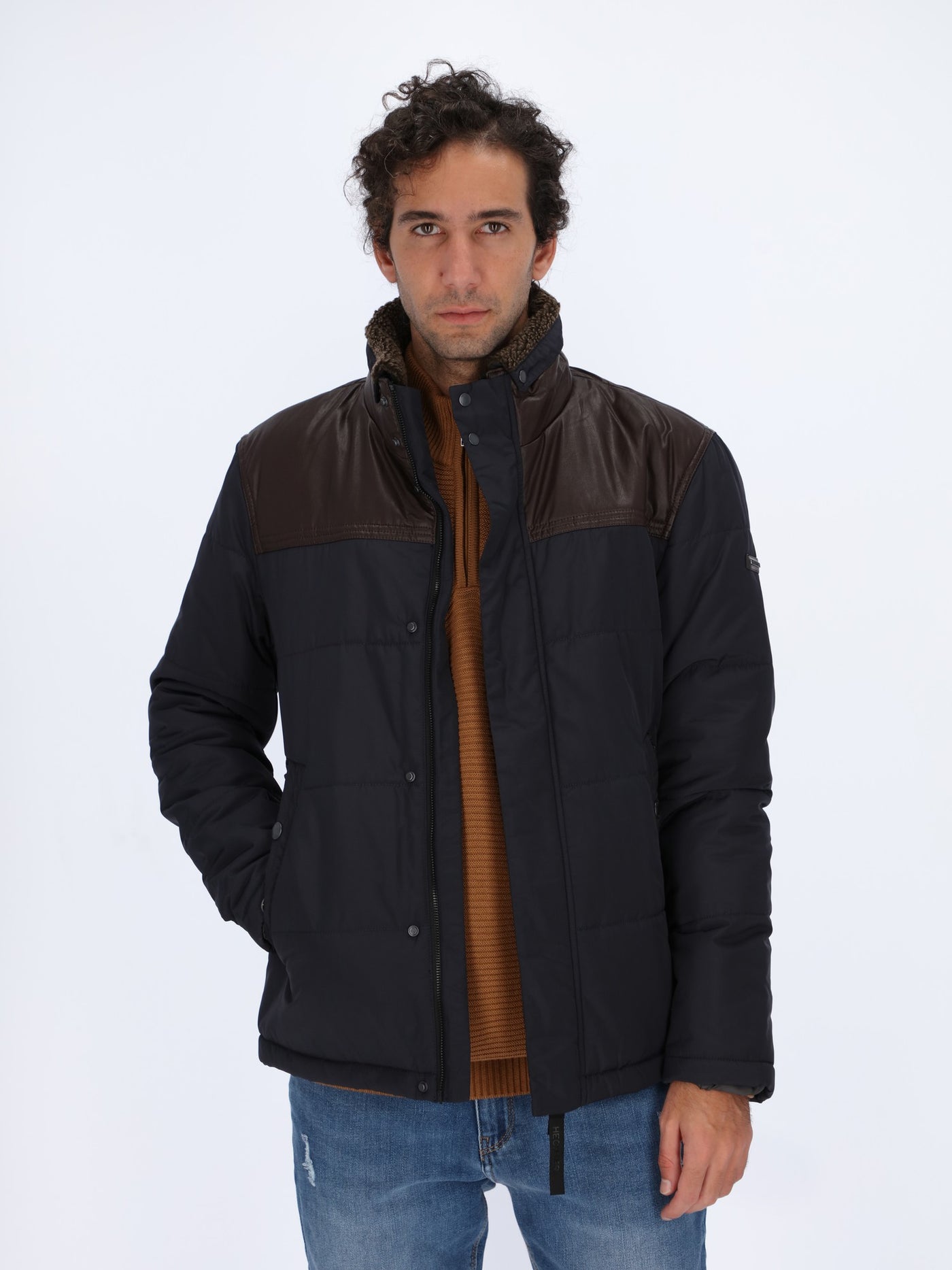 Bi-tone Waterproof & Leather Jacket