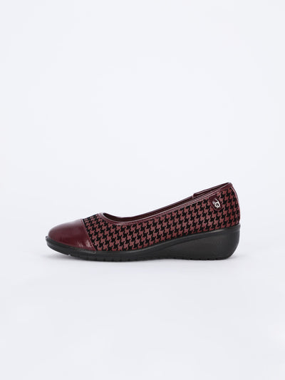 Houndstooth Wedged Shoes
