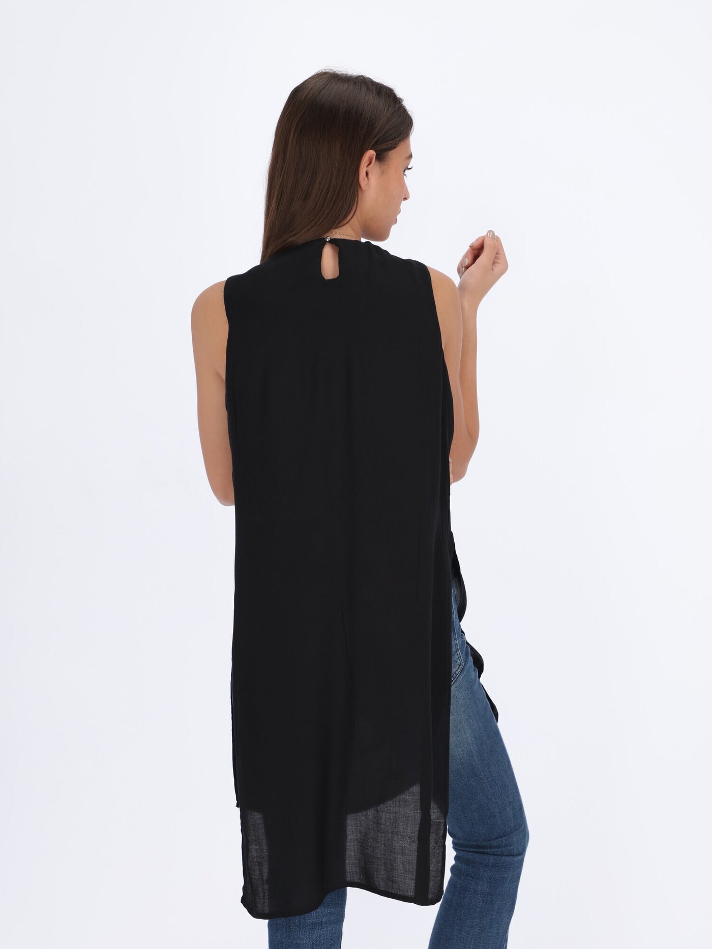 Sleeveless Top with Slit Sides