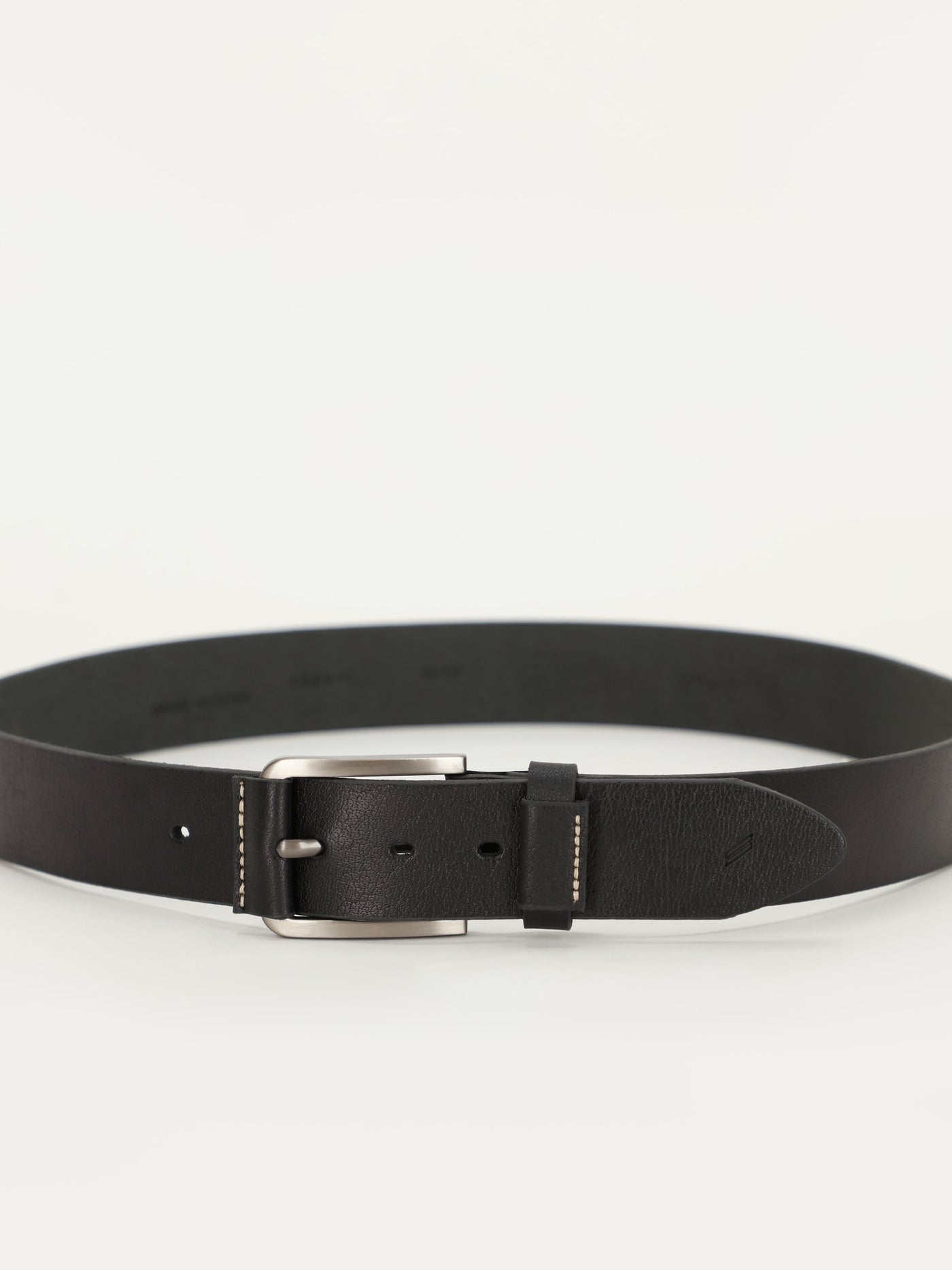 Smooth Leather Belt with Single Prong Buckle