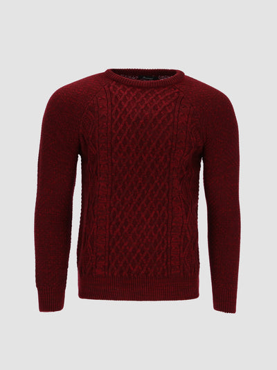 Men's Front Self Pattern Knitted Pullover