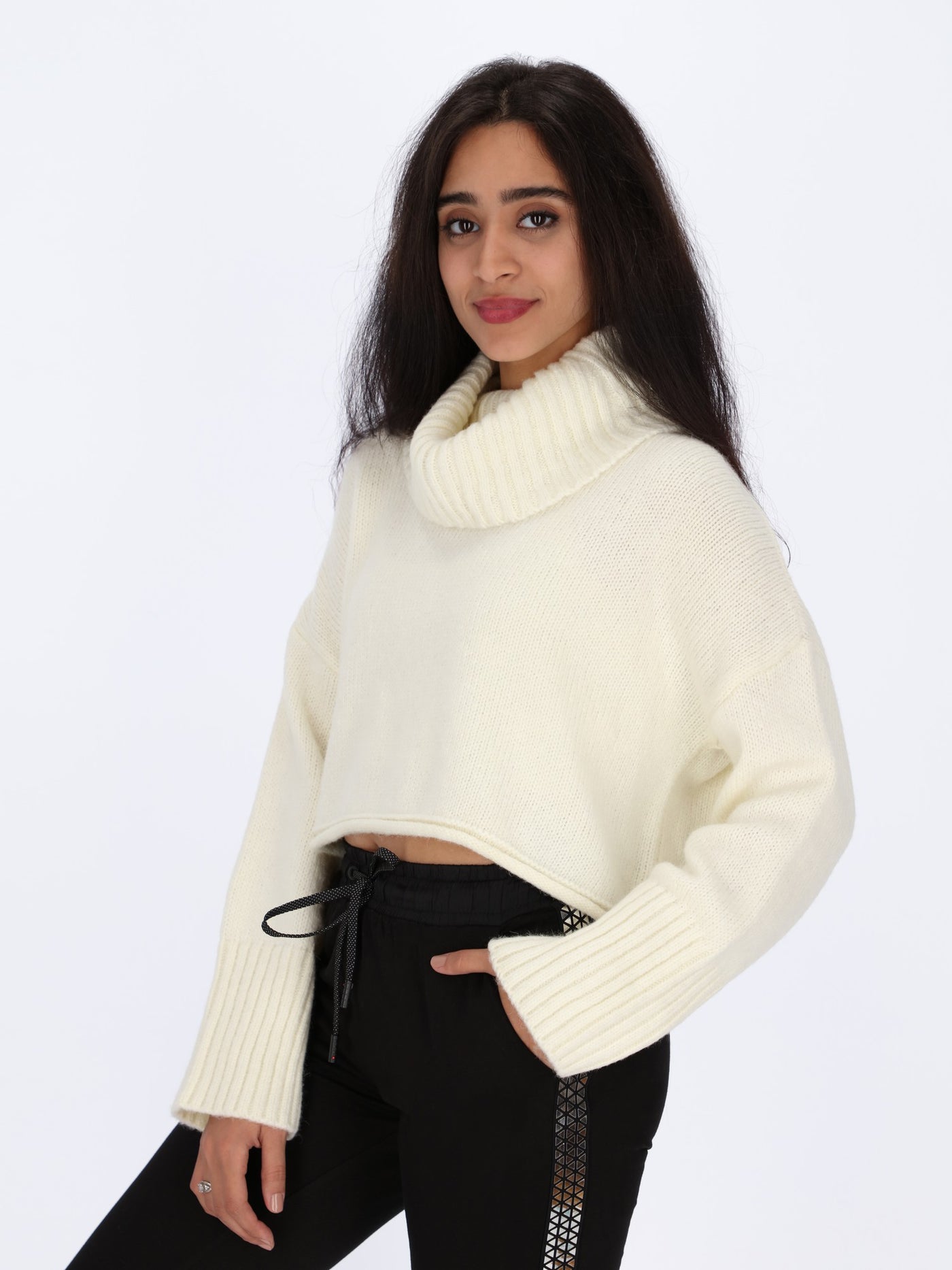 Cropped Plain Pullover