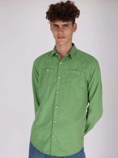 OR Shirts Green / S Front Pockets Gabardine Shirt