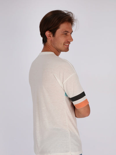 OR T-Shirts Four Front Colored Line Short Sleeve T-shirt