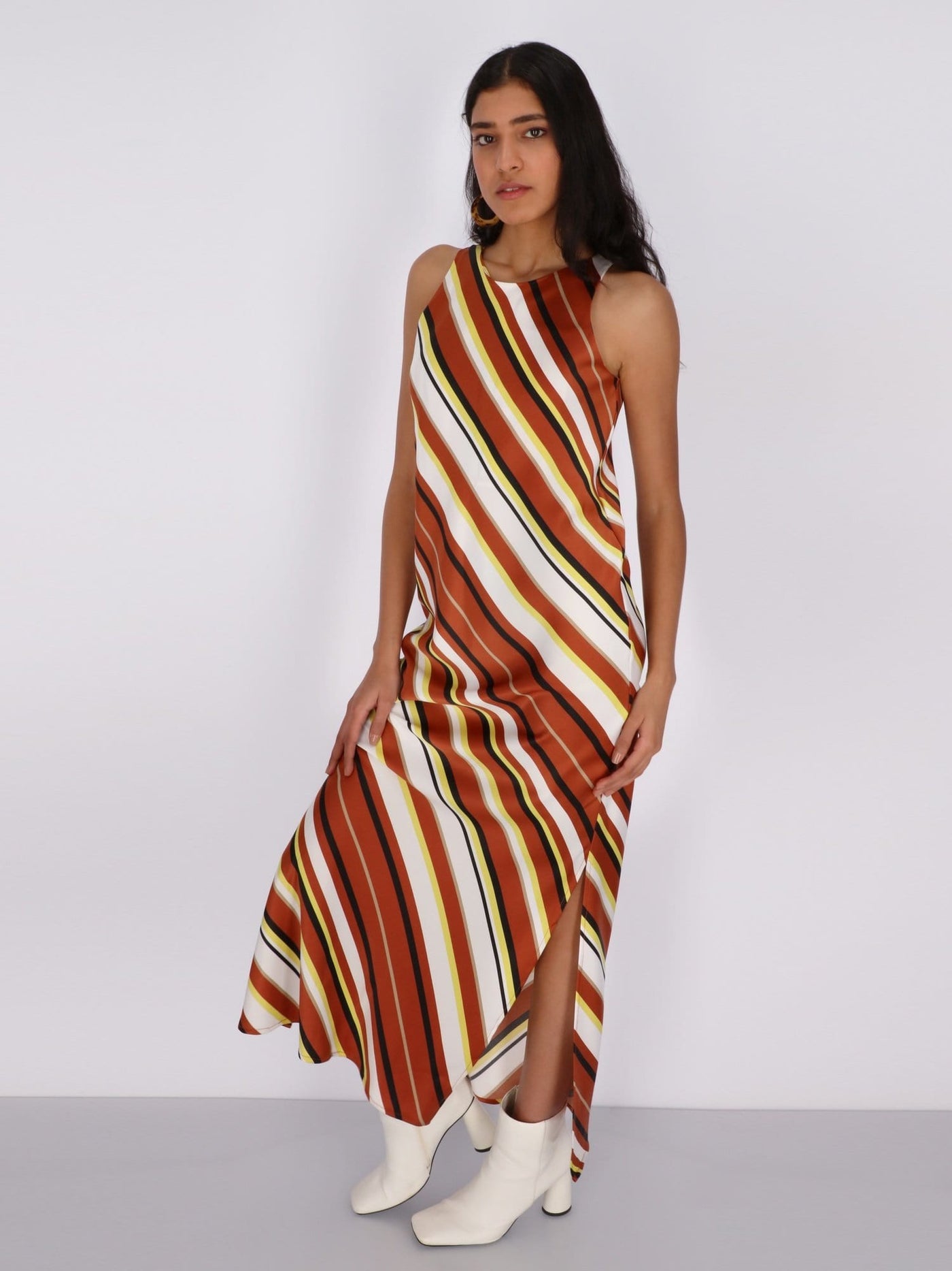 OR Dresses & Jumpsuits Copper / S Sleeveless Long Striped Dress