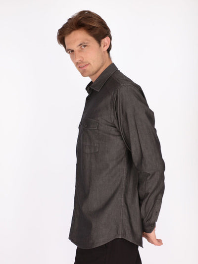 OR Shirts Long Sleeve Denim Shirt with Chest Pockets