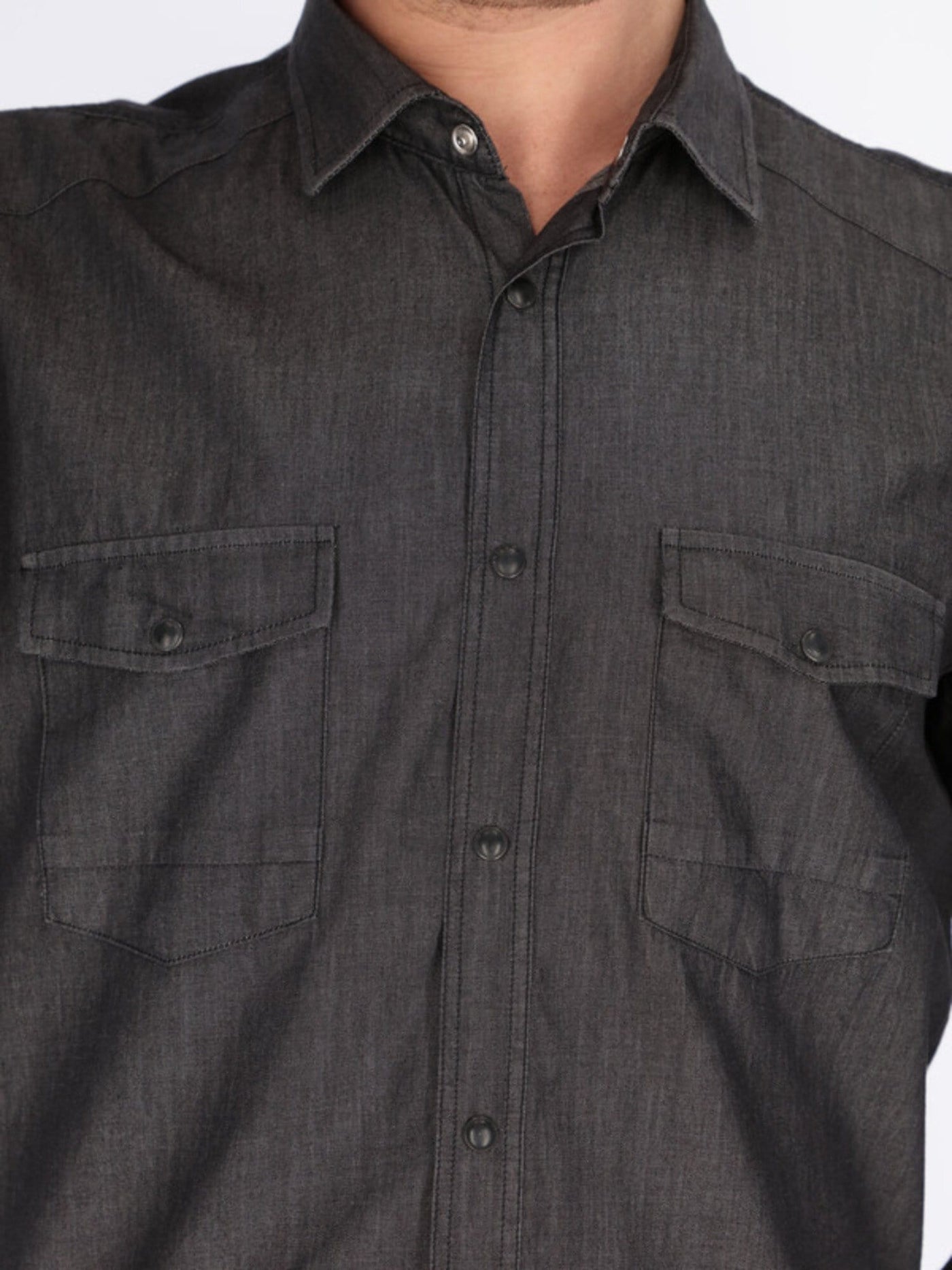 OR Shirts Long Sleeve Denim Shirt with Chest Pockets