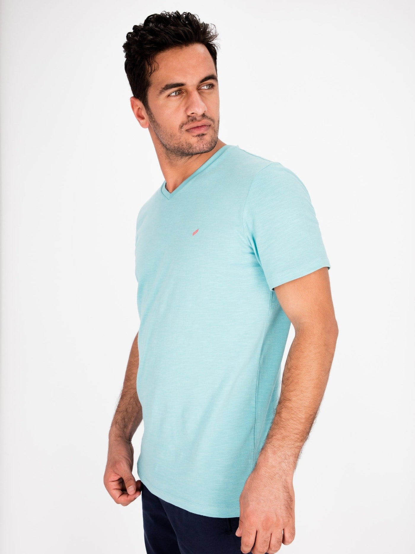 Daniel Hechter T-Shirts Bright Blue / S Basic V-Neck Short Sleeve T-Shirt