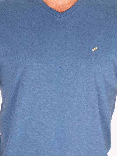 Daniel Hechter T-Shirts Blue / S Basic V-Neck Short Sleeve T-Shirt