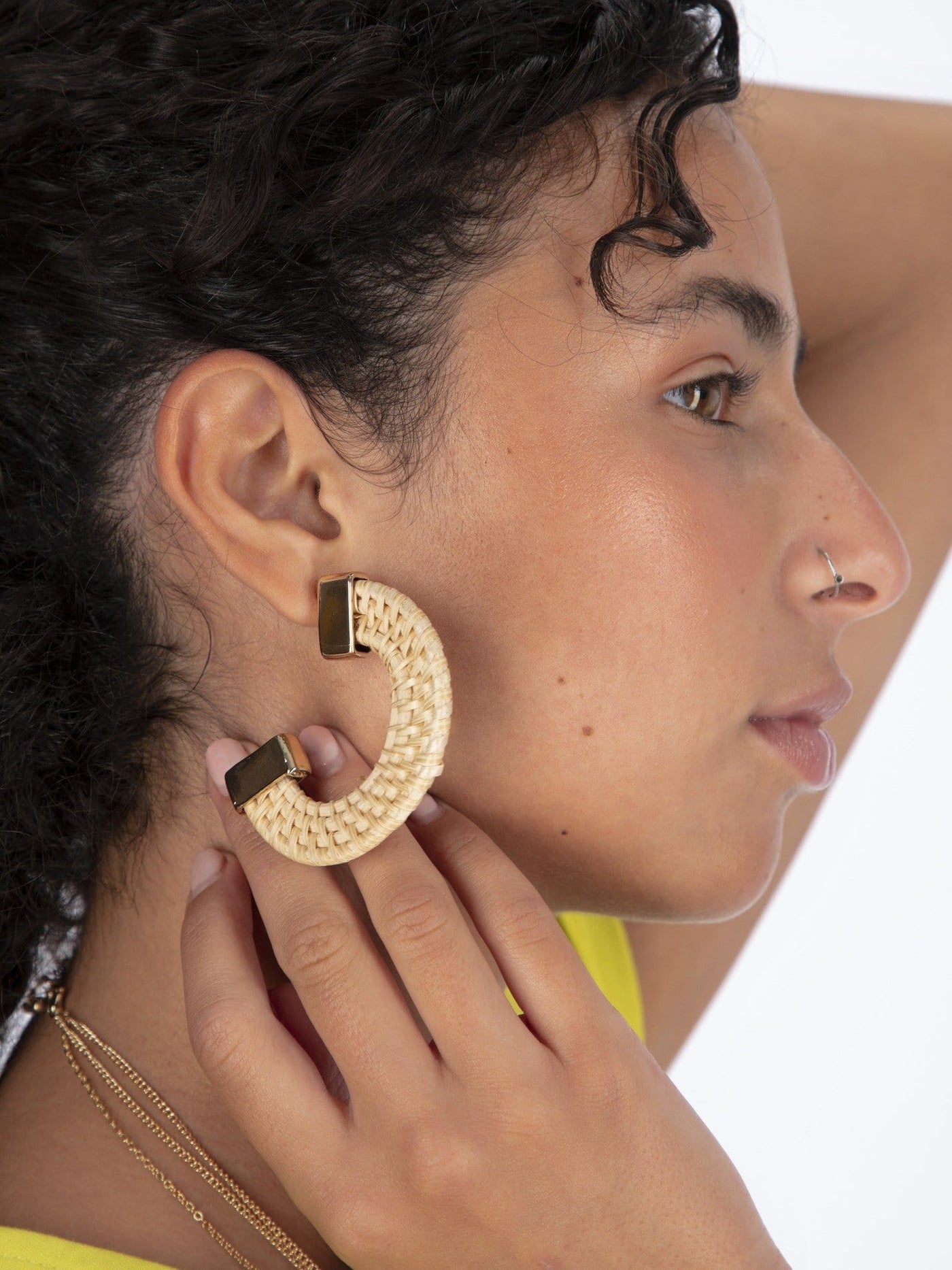 OR Jewellery Beige / Os Semi Hoop Earrings
