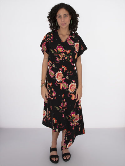 OR Jackets & Cardigans Black / S All Over Floral Print Midi Dress
