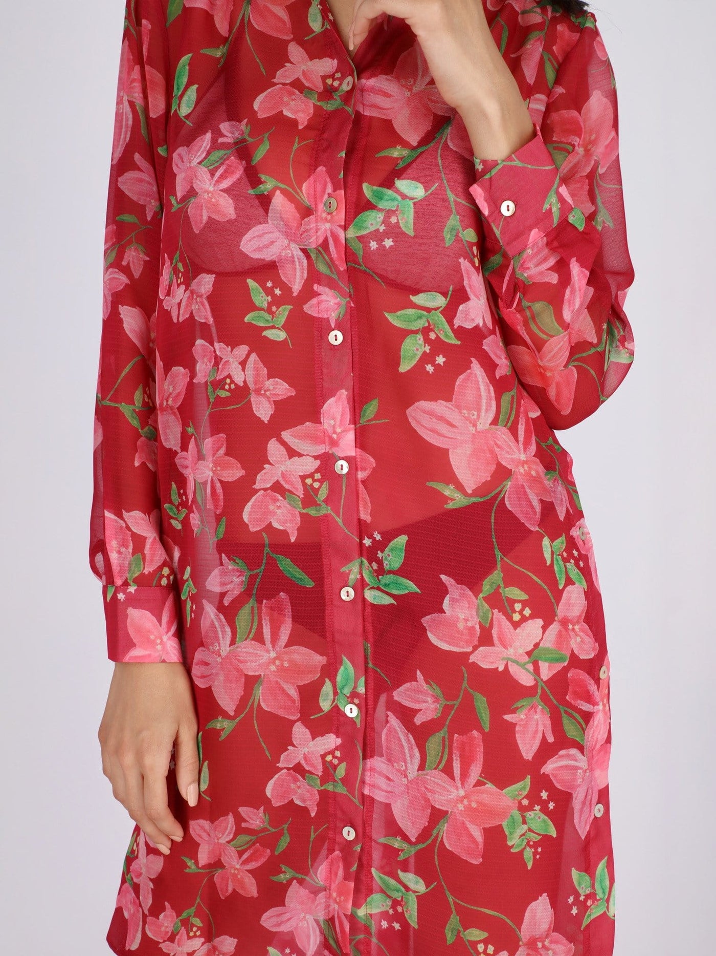 OR Swimwear Fandango Pink / S Button Down Floral Cover Up