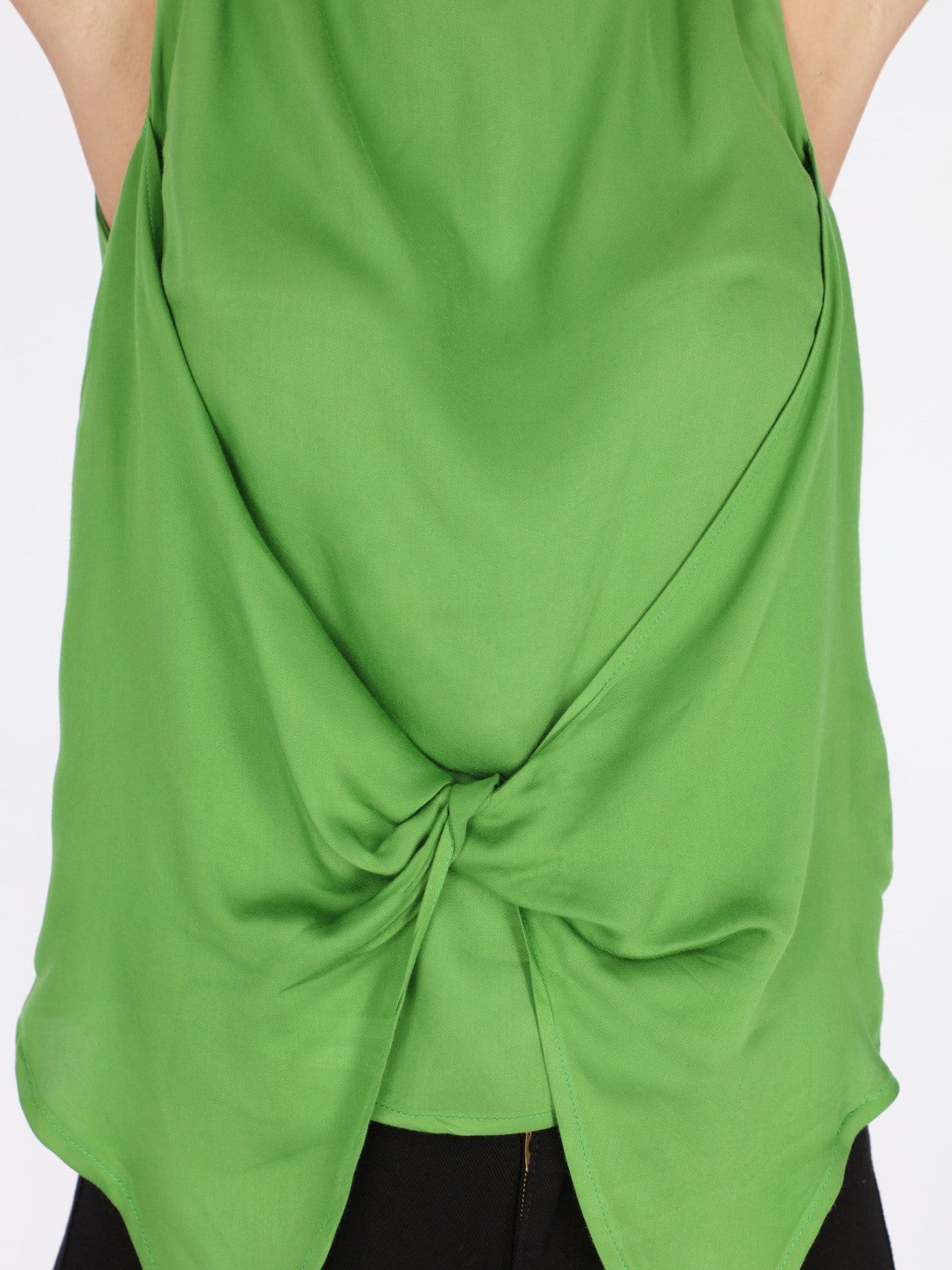 OR Tops & Blouses Forest Green / S Sleeveless Twisted Blouse