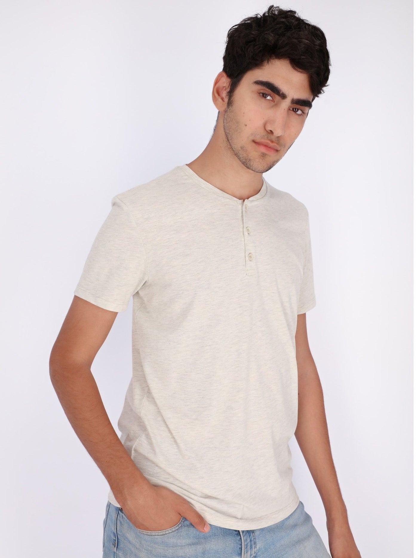 OR T-Shirts Short Sleeve Round Henley T-Shirt
