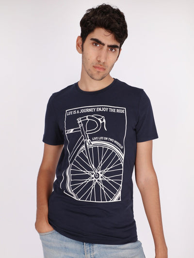 OR T-Shirts Navy / S Front Print Cool Rider Short Sleeve T-Shirt