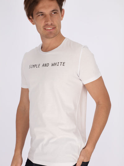 Simple And White/Black Front Text Print T-Shirt
